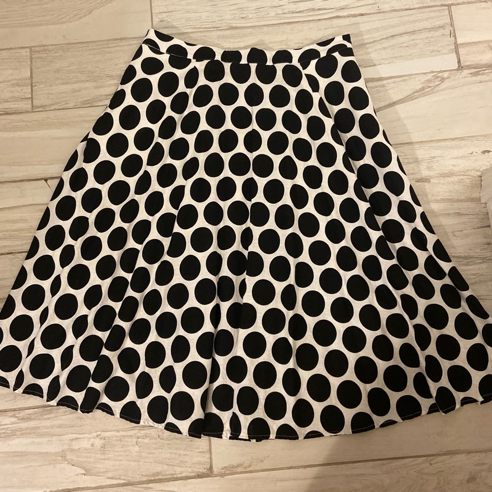 Who what wear black and white polka dot skirt